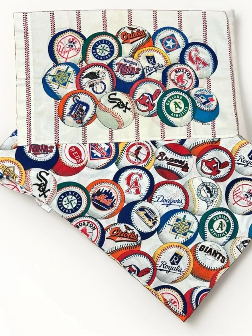 Vtg MLB Team Logo Twin Flat Sheet With tPillowcase 1993 The Bibb Company